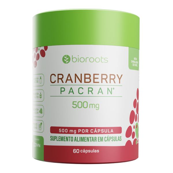 Suplemento Alimentar Cranberry 500mg Bioroots 60 Cápsulas
