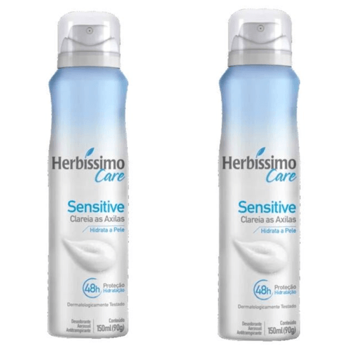 Kit c/2 Unidades de Desodorante Aero Herbissimo Care 150ml Sensitive Kit c/2 Unidades de Desodorante Aero Herbissimo Care 150ml Sensitive
