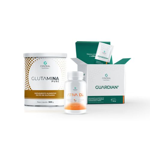 Kit Imunidade e Intestino (GUARDIAN® Tangerina + GLUTAMINA PURE + ATIVA D³®) Tangerina