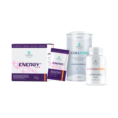Kit Energia e Performance (ENERGY ATP® ? Tangerina + COLLPURE® Sem Sabor + COENZIMA Q10 100mg)