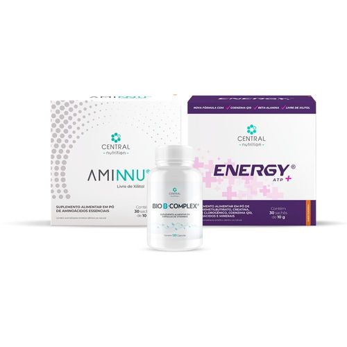 Kit Manutenção e Prevenção de Reganho de Peso (AMINNU® Sem Xilitol Sabor Tangerina + ENERGY® - ATP ? Sabor Tangerina + BIO B-COMPLEX®)