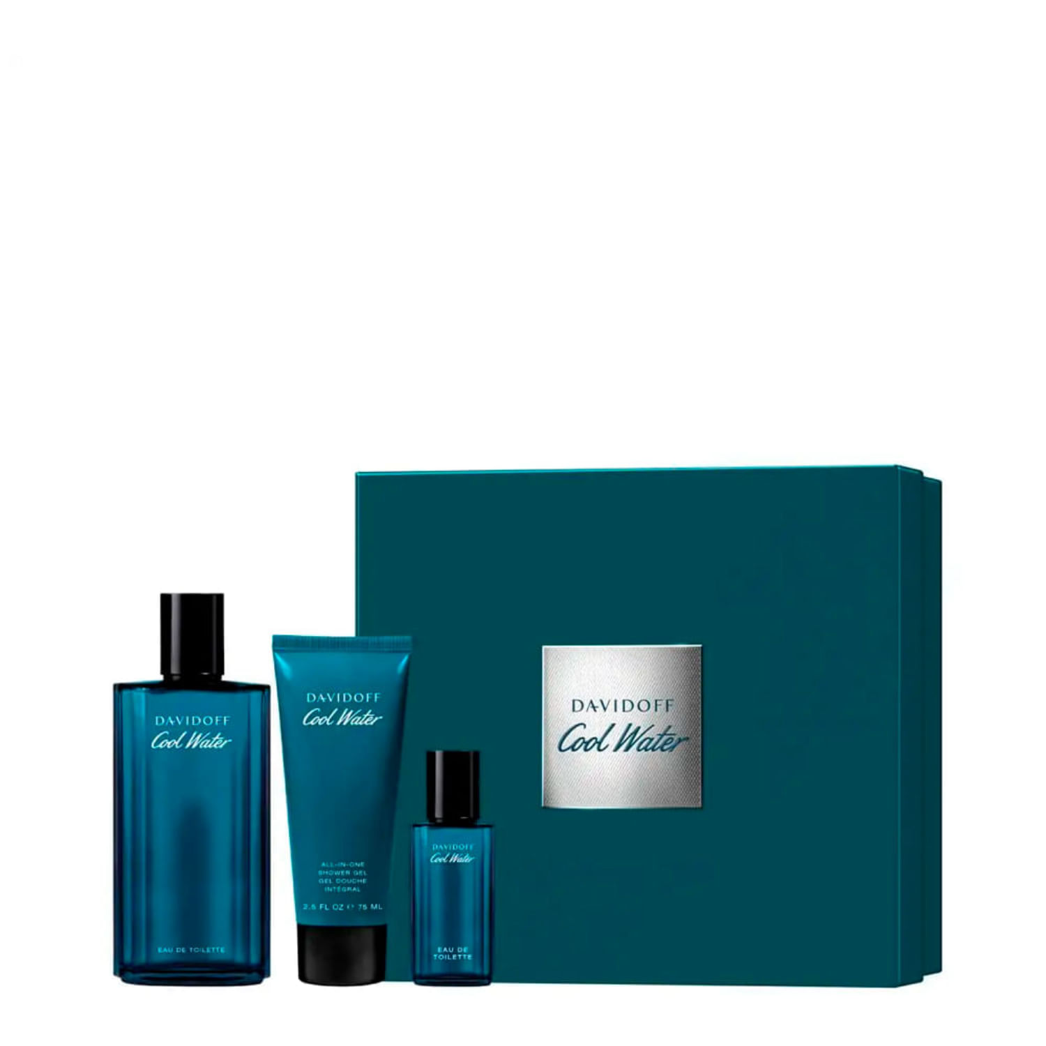 Kit Davidoff Cool Water Masculino - Eau de Toilette 125ml + 15ml + Shower Gel