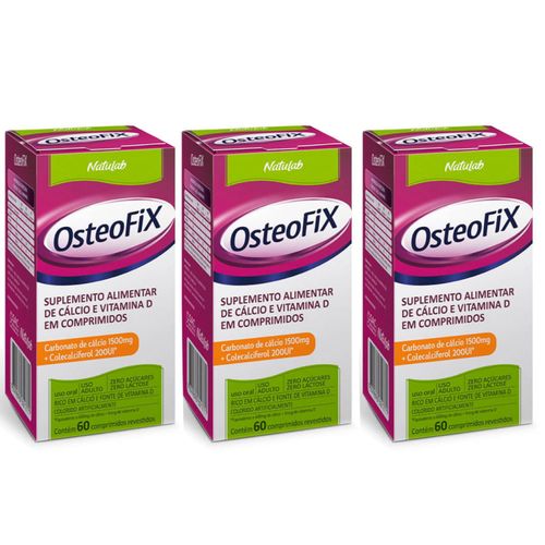 Kit C/3 OsteoFix 1500mg 200UI C/60 Comprimidos