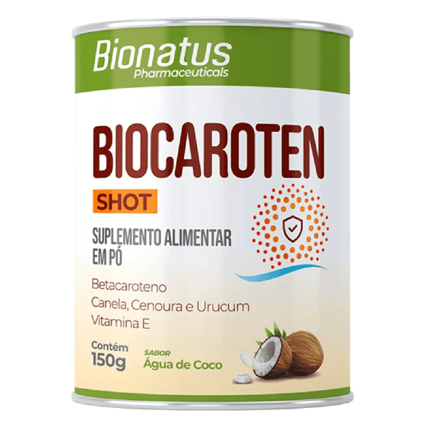 Biocaroten Shot Bionatus 150g - Sabor Água de Coco, Antioxidante