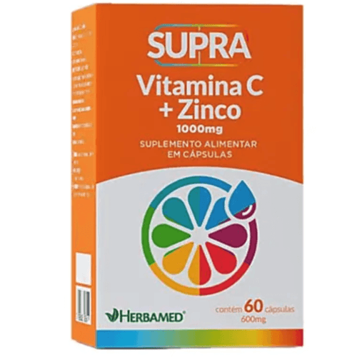 Supra Vitamina C + Zinco C/60 Cápsulas - Herbamed Supra Vitamina C + Zinco C/60 Cápsulas - Herbamed