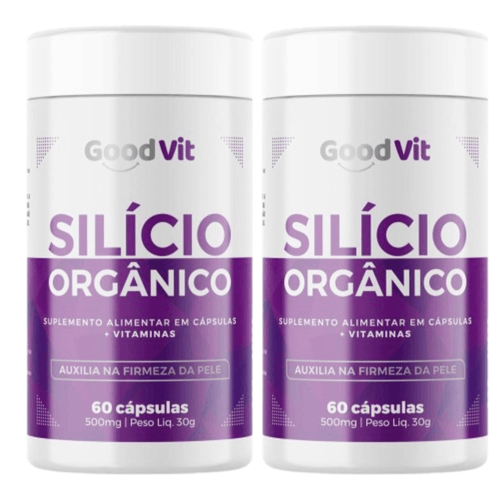 Kit 2x Silício Orgânico Cabelos Pele e Unhas 60 Cápsulas Good Vit Kit 2x Silício Orgânico Cabelos Pele e Unhas 60 Cápsulas Good Vit