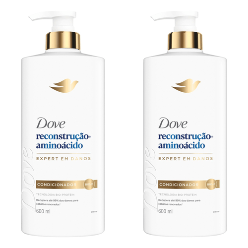 Kit com 2 Unidades de Dove Condicionador Reconstrução + Aminoácido 600ml Pump Kit com 2 Unidades de Dove Condicionador Reconstrução + Aminoácido 600ml Pump