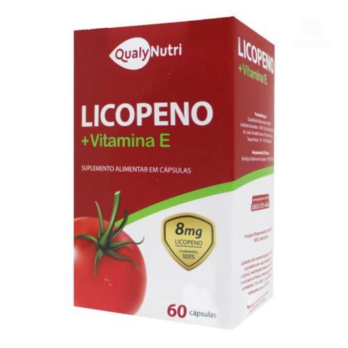 Licopeno + Vitamina E 500MG C/60 Cápsulas - QualyNutri Licopeno + Vitamina E 500MG C/60 Cápsulas - QualyNutri