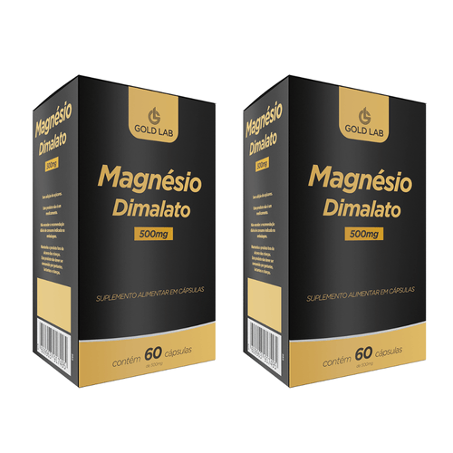 Kit 2 Magnésio Dimalato 500mg com 60 Cápsulas Gold Lab Kit 2 Magnésio Dimalato 500mg com 60 Cápsulas Gold Lab