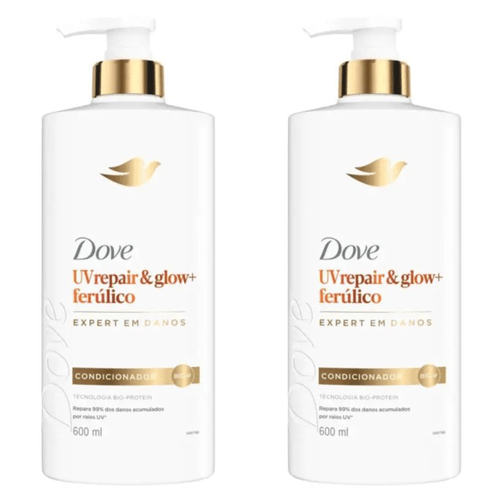 Kit com 2 Unidades de Dove Condicionador UV Repair & Glow + Ferúlico 600ml