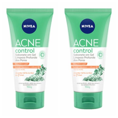 Kit c/2 Sabonetes Facial Nivea 150ml Gel Acne Control