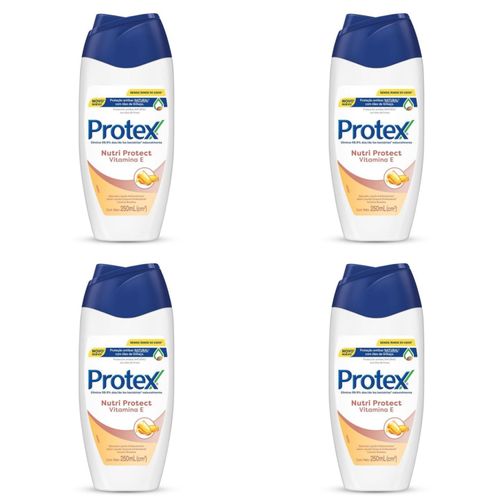 Kit c/4 Sabonetes Liquido Protex 250ml Vitamina E