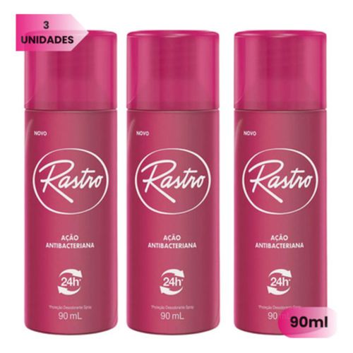 Kit c/ 3 Unidades de Desodorante Spray Rastro 90ml Tradicional