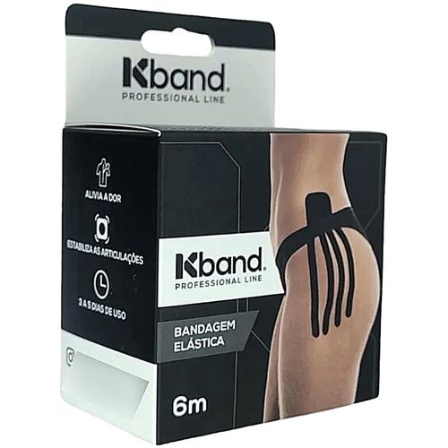 Bandagem Elástica Adesiva Kinesio Kband 5cm x 6m Preta