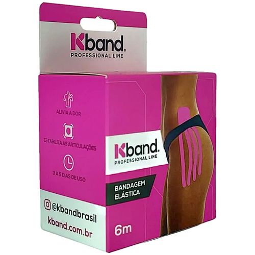Bandagem Elástica Adesiva Kinesio Kband 5cm x 6m Rosa Bandagem Elástica Adesiva Kinesio Kband 5cm x 6m Rosa