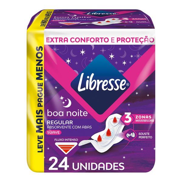 Absorvente Noturno Libresse Boa Noite 24 Unidades