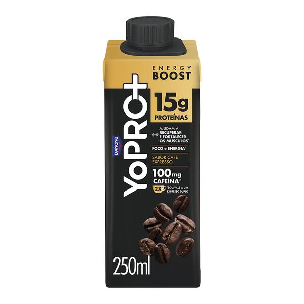 YoPRO Energy Boost UHT Café Expresso 15g de proteínas 250ml Suplemento Alimentar Nutridrink Protein Senior Chocolate 750g