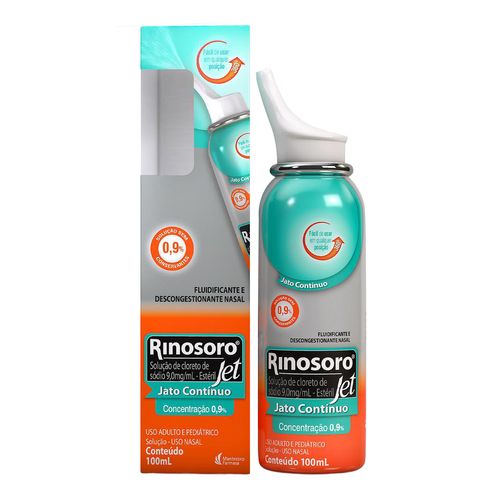 Descongestionante Rinosoro Jet 0,9% 100Ml Solução Nasal Spray