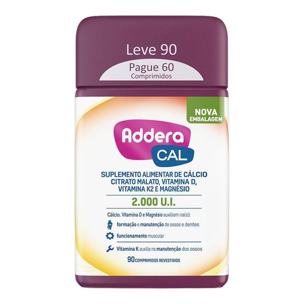 Vitamina D Addera + Cálcio 2.000UI 90 Comprimidos