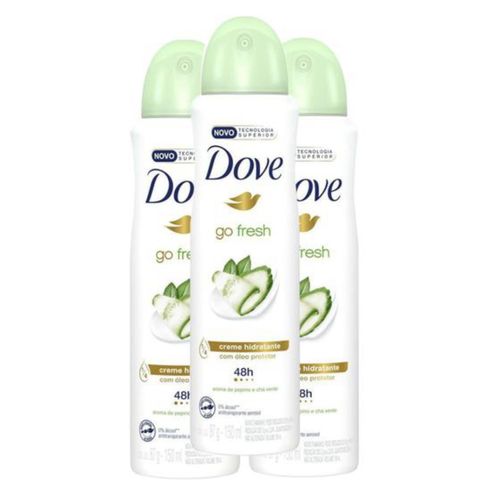 Kit c/3 Unidades de Desodorante Aerosol Dove Feminino 89g Go Fresh Kit c/3 Unidades de Desodorante Aerosol Dove Feminino 89g Go Fresh