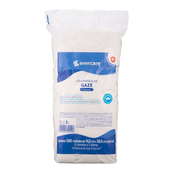 Compressa de Gaze Ever Care 9 Fios 500 Unidades