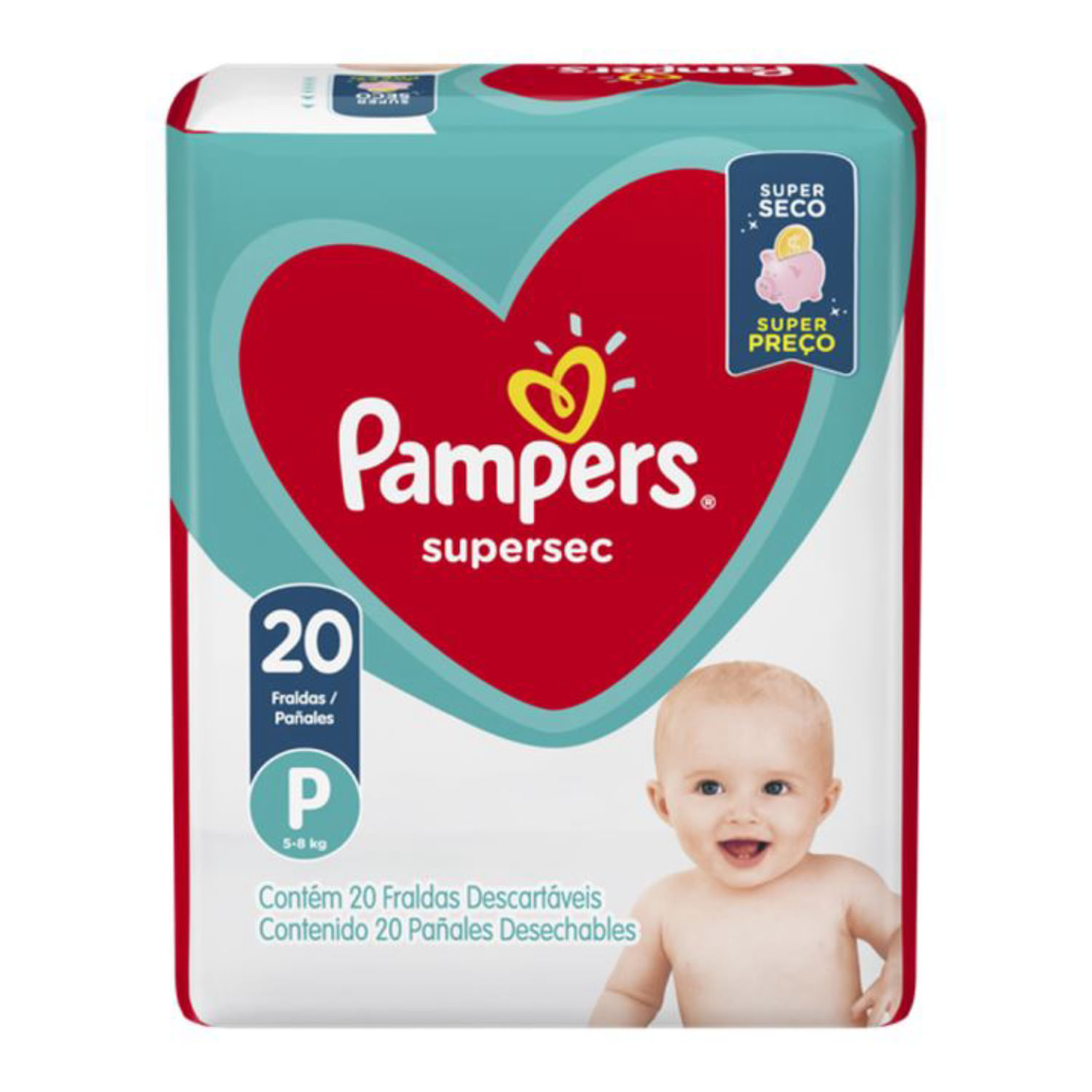 Fraldas Pampers Super Sec "P" c/20 Unidades