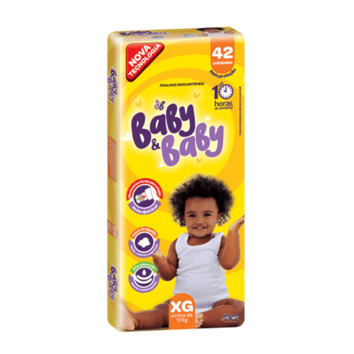 Fralda Baby&Baby Mega (Xg) 42 unidades Fralda Baby&Baby Mega (Xg) 42 unidades