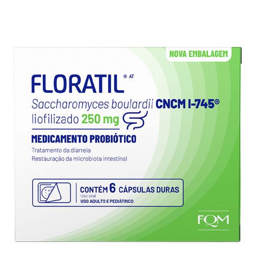 Probiótico Floratil At 250Mg Fqm 6 Cápsulas