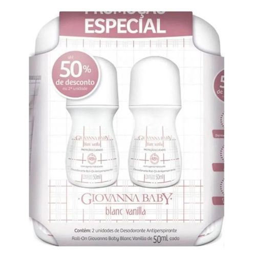 Desodorante Giovanna Baby Rollon Blanc Vanilla C/2 Unidades