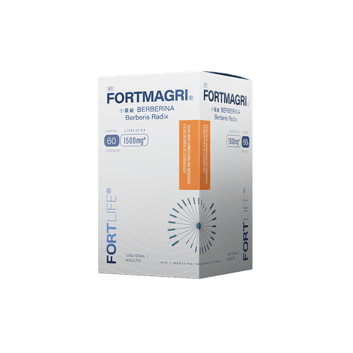 Suplemento Fortmagri Berberina 1500mg Com 60 Cápsulas FortLife Suplemento Fortmagri Berberina 1500mg Com 60 Cápsulas FortLife