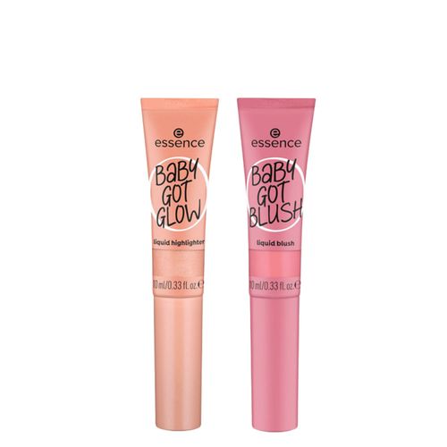 Kit Essence Blush Líquido Baby Got Blush 30 Dusty Rose 10ml + Iluminador Líquido Baby Got Glow 30 Breezy Bronze 10ml Kit