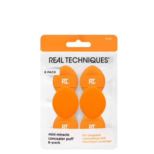 Kit Esponjas Mini para Corretivo Real Techniques com 6 Unidades Laranja