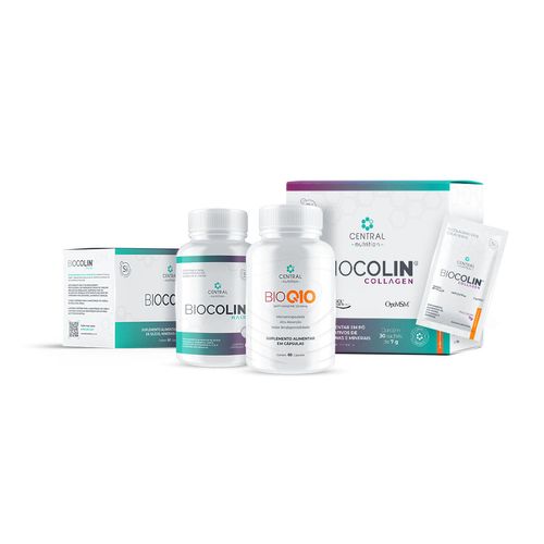 Kit Beleza e Energia (BIOCOLIN® COLLAGEN Sabor Tangerina + BIOCOLIN® HAIR + BIO Q10 50mg)