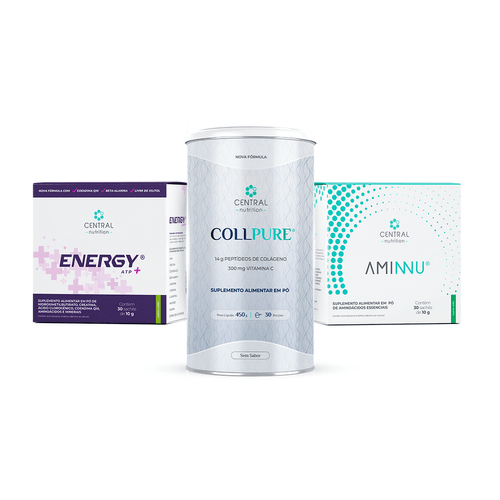 Kit Ganho de Massa (COLLPURE® Sem Sabor + AMINNU® Limão + ENERGY ATP®+ Limão) Limão