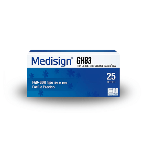 Tiras de Glicose Medisign GH83 Com 25 Unidades
