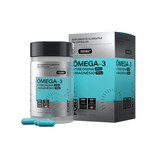 Ômega-3 + Treonina + Magnésio 1000mg 60 Cápsulas FortLife