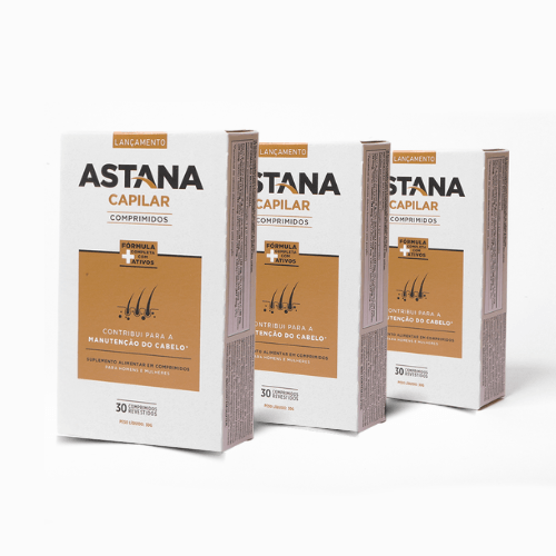 Kit 3X - Suplemento Alimentar Astana Capilar Com 30 Comprimidos