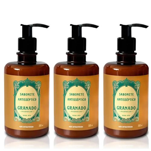 Kit com 3 Unidades de Sabonete Líquido Antisséptico Granado Tradicional com 300ml
