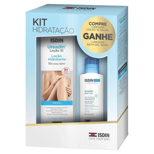Kit Isdin Hidratação Ureadin Hidratante Corporal 10 200ml e Gel para Banho 100ml
