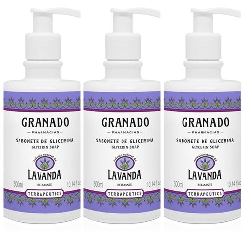 Kit com 3 Unidades de Granado Sabonete Líquido Lavanda 300ml Kit com 3 Unidades de Granado Sabonete Líquido Lavanda 300ml