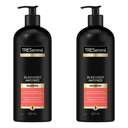 Kit com 2 Unidades de Shampoo TRESemmé Blindagem Antifrizz 650ml Kit com 2 Unidades de Shampoo TRESemmé Blindagem Antifrizz 650ml