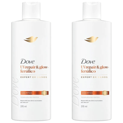 Kit com 2 Unidades de Shampoo Dove UV Repair & Glow + Ferúlico 370ml Kit com 2 Unidades de Shampoo Dove UV Repair & Glow + Ferúlico 370ml