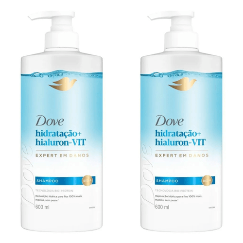 Kit com 2 Unidades de Shampoo Dove Hidratação + Hialuron-VIT 600ml Kit com 2 Unidades de Shampoo Dove Hidratação + Hialuron-VIT 600ml