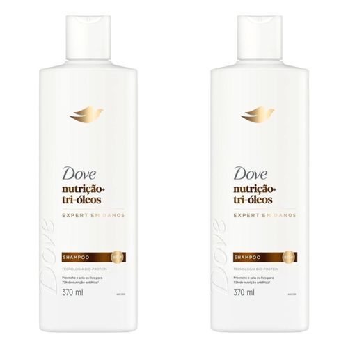 Kit com 2 Unidades de Shampoo Dove Nutrição + Tri-óleos 370ml Kit com 2 Unidades de Shampoo Dove Nutrição + Tri-óleos 370ml