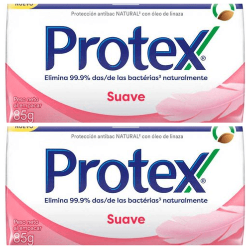 Kit com 2 Unidades de Sabonete em Barra Antibacteriano Protex Suave 85g