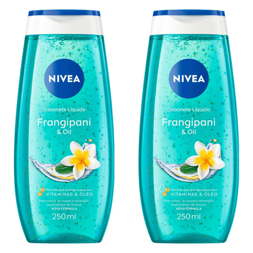 Kit com 2 Unidades de Sabonete Líquido Nivea Frangipani & Oil 250ml
