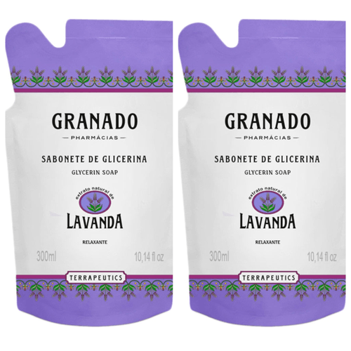 Kit com 2 Unidades de Refil Sabonete Líquido Granado Terrapeutics Lavanda 300ml