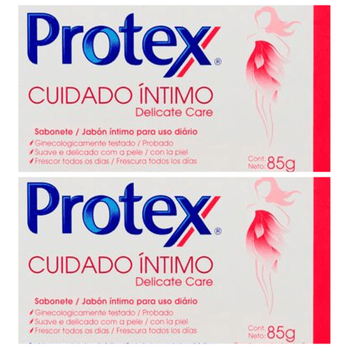 Kit com 2 Unidades de Sabonete em Barra Íntimo Protex Delicate Care 85g