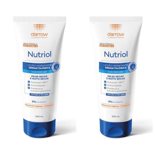 Kit com 2 Unidades de Loção Hidratante Corporal Nutriol Com Perfume 200Ml Darrow Kit com 2 Unidades de Loção Hidratante Corporal Nutriol Com Perfume 200Ml Darrow