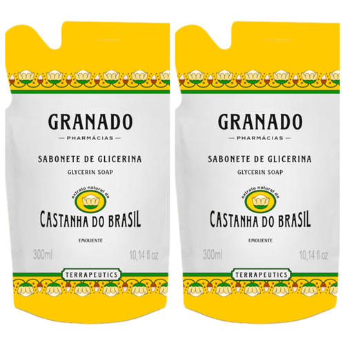 Kit com 2 Unidades de Refil Sabonete Líquido Granado Castanha Do Brasil 300ml Kit com 2 Unidades de Refil Sabonete Líquido Granado Castanha Do Brasil 300ml